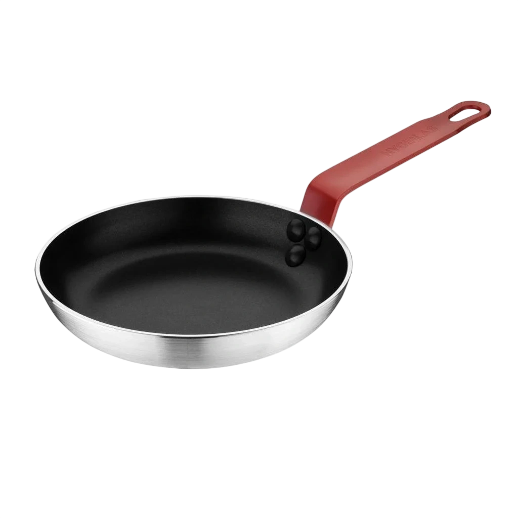 Hygiplas HT964 20cm Aluminium Frying Pan – Teflon Platinum Plus, Red Handle commercial kitchen equipment