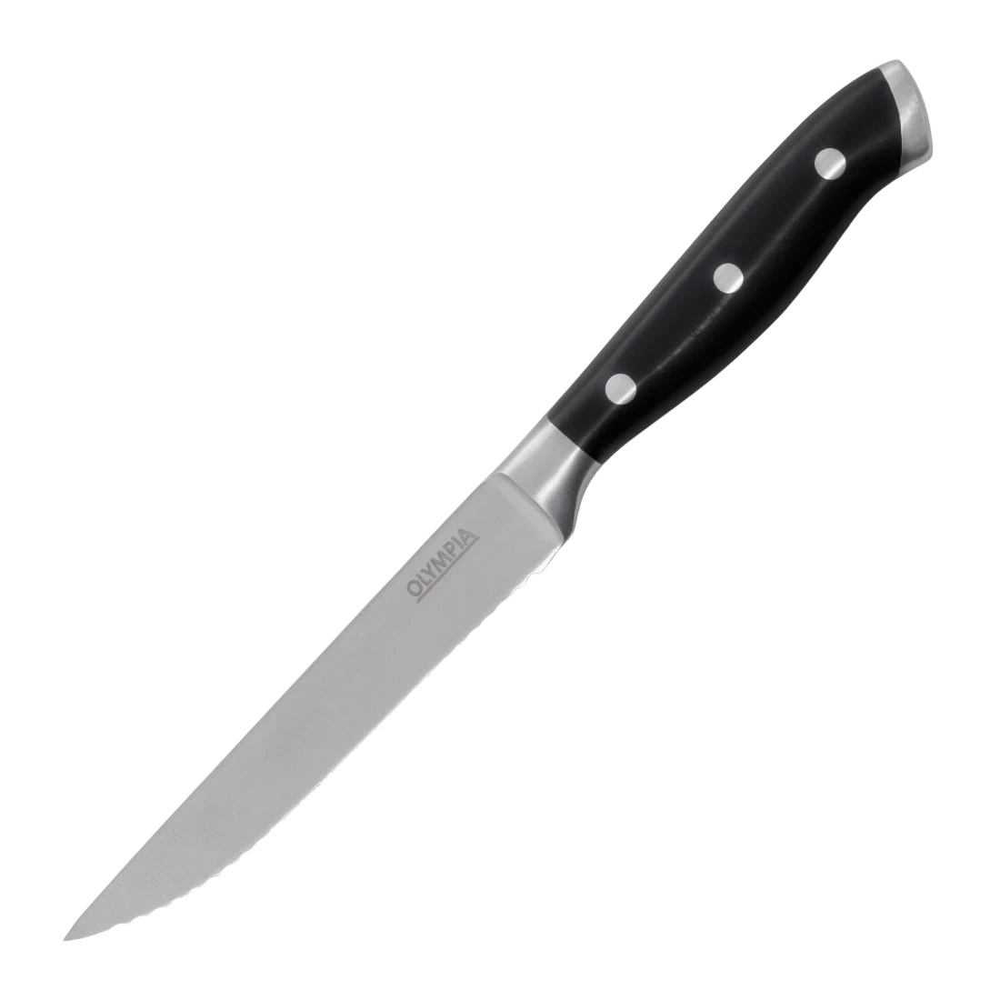 Olympia GR919 Premium Riveted Steak Knife Black ABS Handle (Box 6)