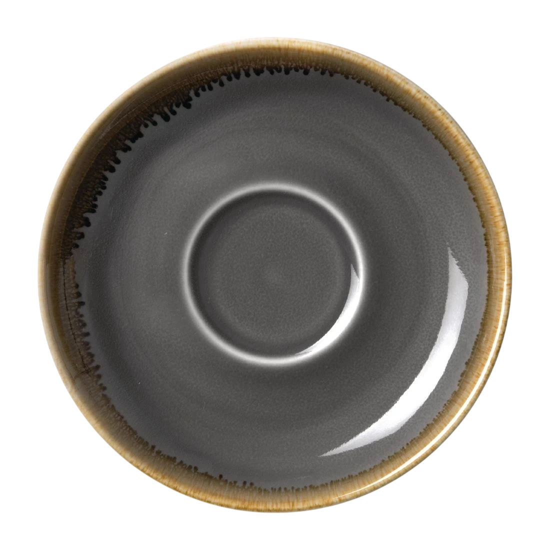 Olympia HC393 Porcelain Saucer – 160mm, Smoke, Pack of 6