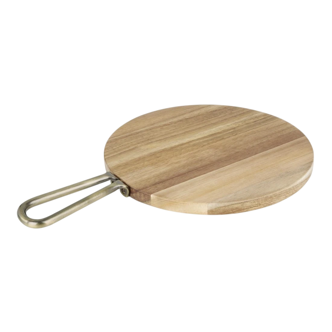 Olympia HX389 Round Paddle Board Acacia Wood With Metal Handle - 458x305x20mm