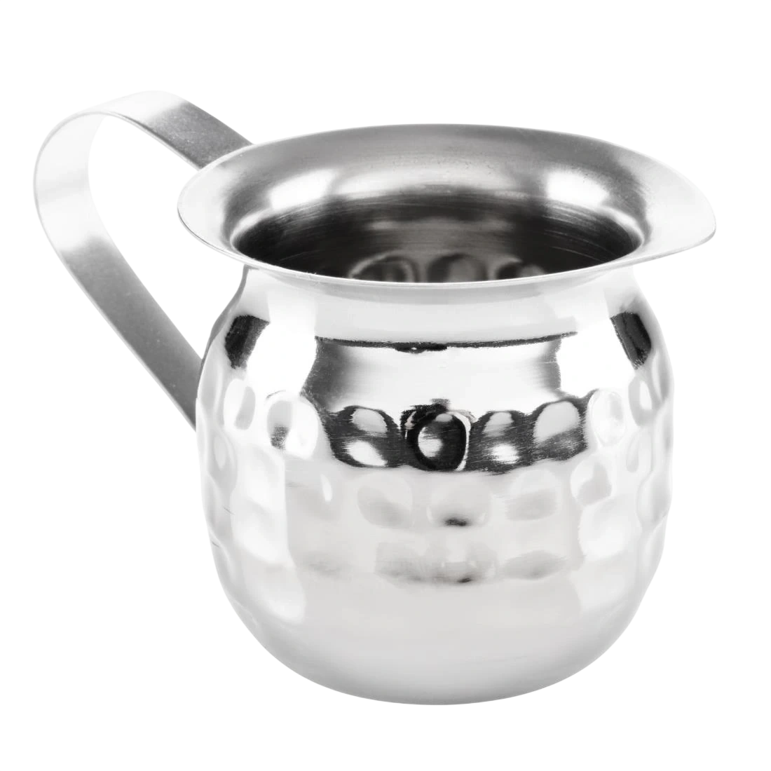Olympia Mini Milk Jug Stainless Steel Hammered 78mL Pack 6 HY117
