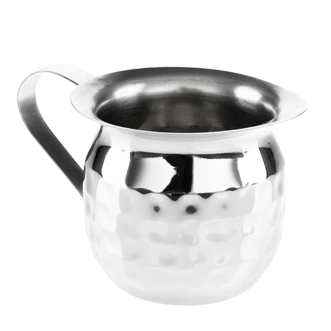 Olympia Mini Milk Jug Stainless Steel Hammered 120mL Pack 6 HY119