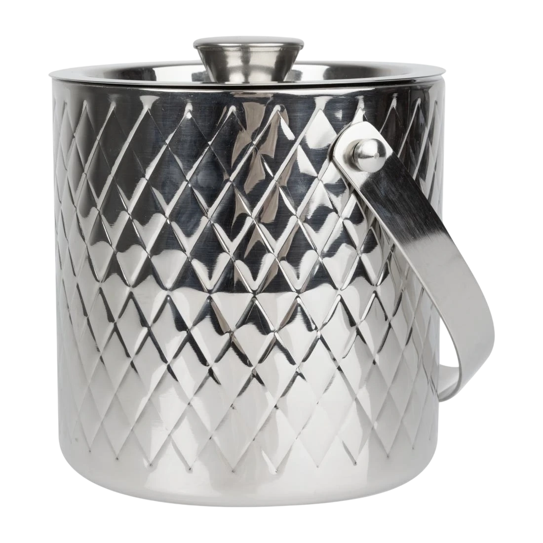 Olympia HY134 Geo Double Wall Ice Bucket Stainless Steel - 2Ltr