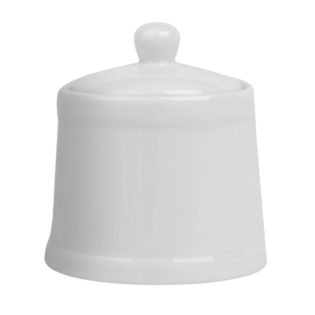 Olympia HY547 Whiteware Pier Sugar Bowl with Lid - 250ml (Box 6)