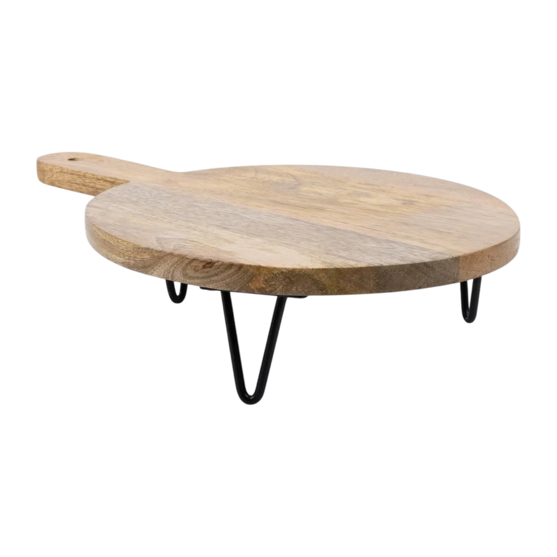 Olympia HY755 Round Handled Display Stand Mango Wood with Metal Legs - 350x250x80mm