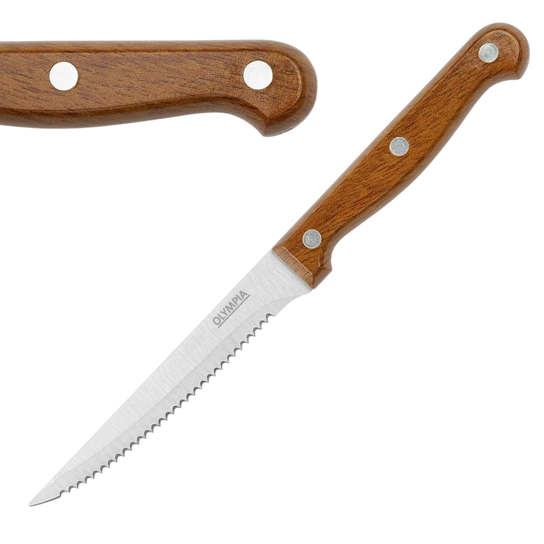 Olympia HZ970 Steak Knives PP Wood Effect Handle (Box 12)