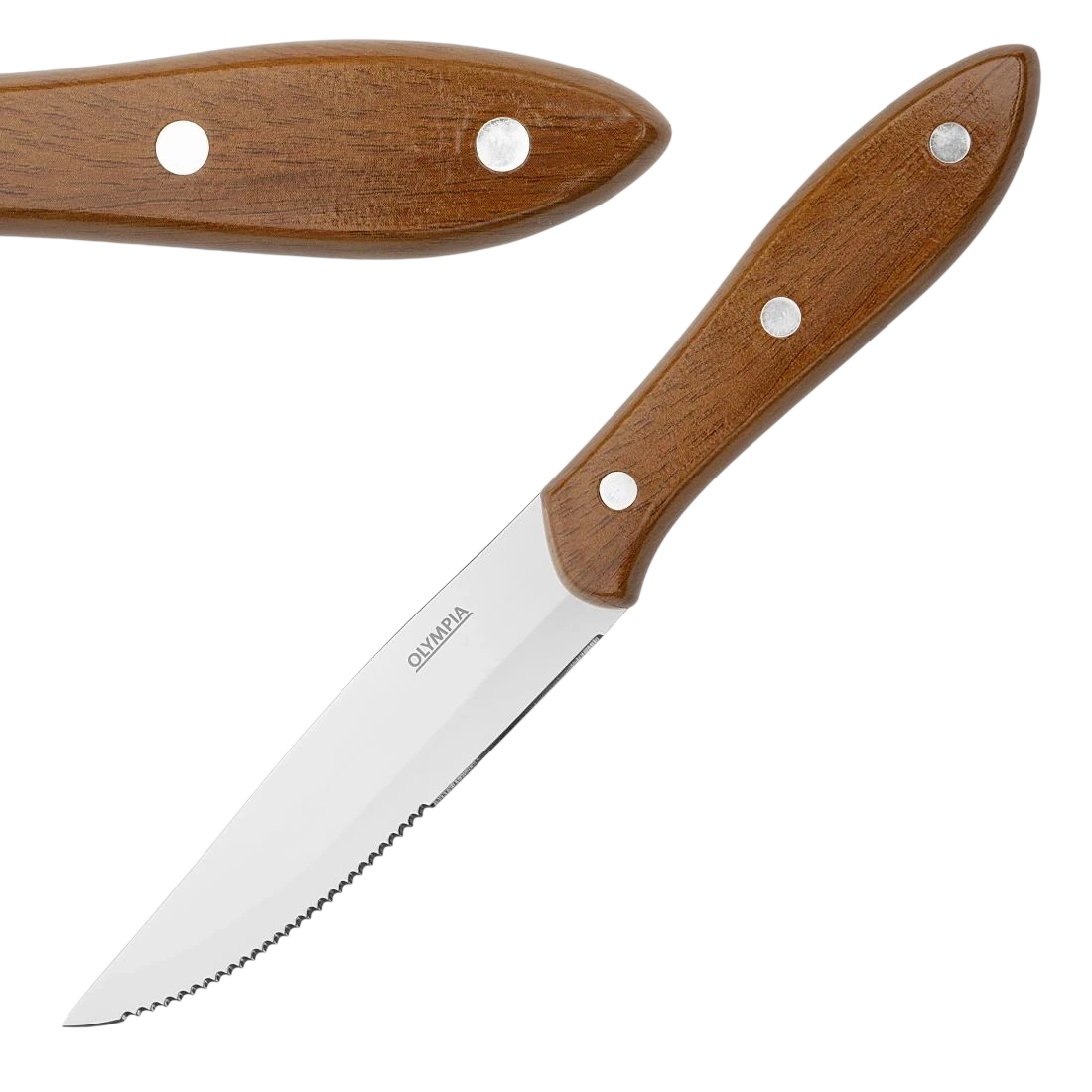 Olympia HZ973 Jumbo Steak Knife PP Wood Effect Handle (Box 12)