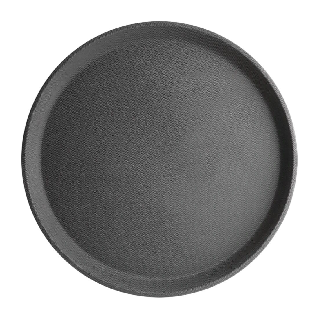 Olympia J846 Kristallon Anti-Slip Fibreglass Round Tray Black - 356mm