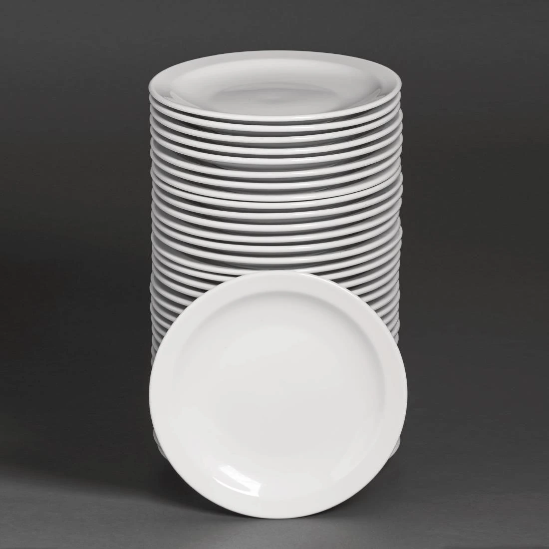 Olympia Narrow Rim Plate 205.00mm 26.00mm 20.5cm White Pack 36 S752