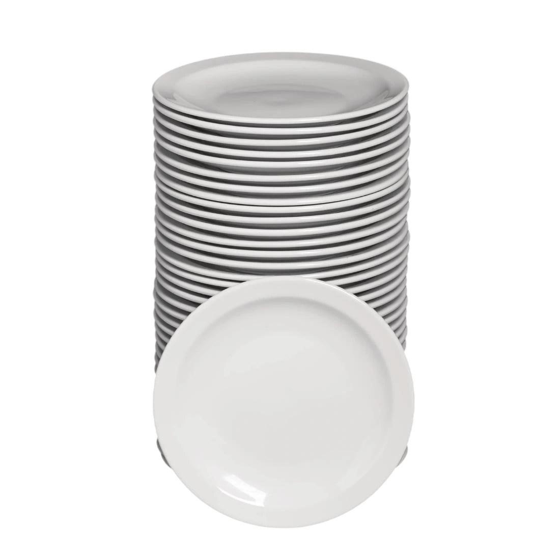 Olympia Narrow Rim Plate 205.00mm 26.00mm 20.5cm White Pack 36 S752