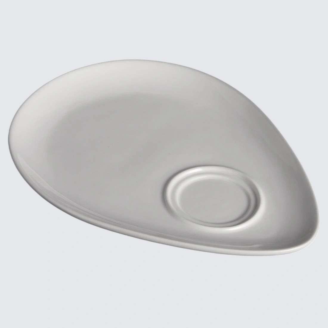 Olympia Y102 Whiteware Snack Plate White - 185x240mm 7 1/4x9 1/2" (Box 12)