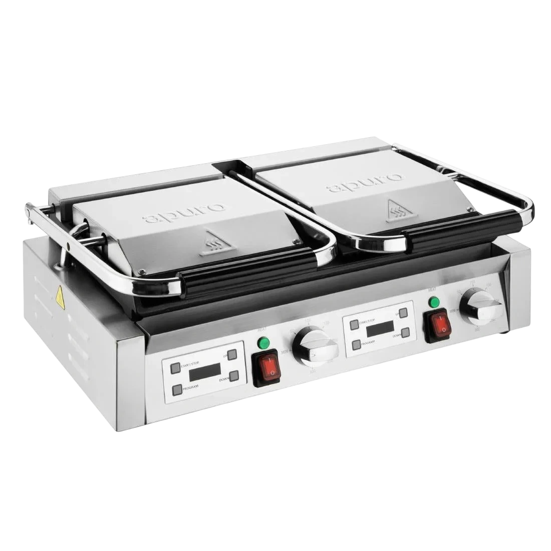 Apuro CU613-A double contact grill with split flat and ribbed plates