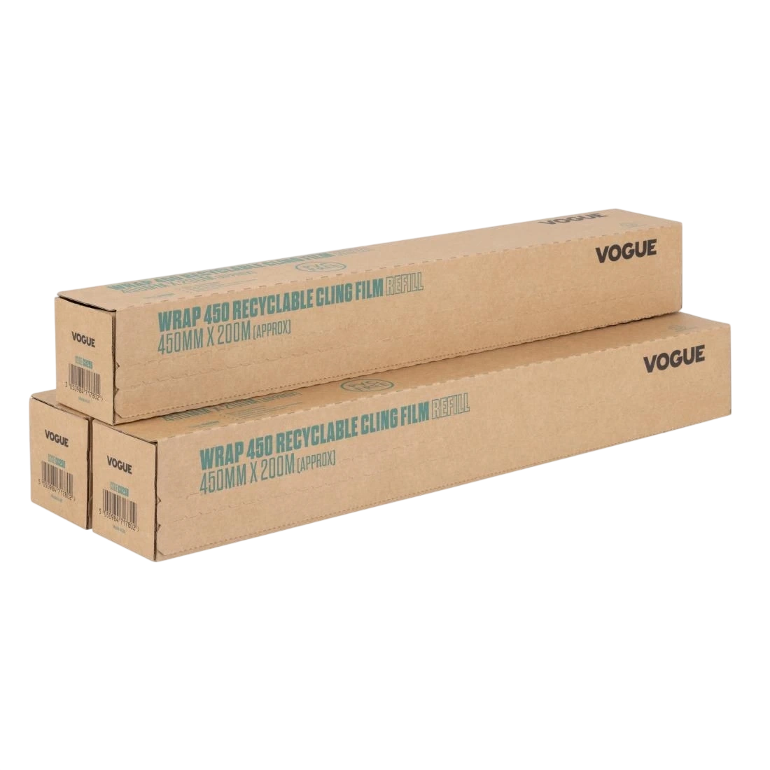 Vogue CU258 Recyclable Cling Film Refill for Vogue Wrap 450 Dispenser (Pack 3)