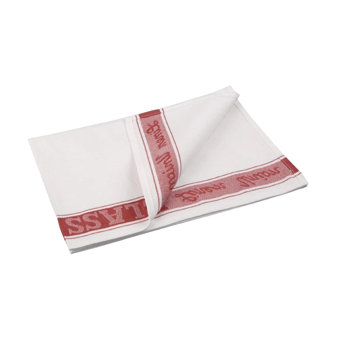 E910 EDLP - Vogue Glass Cloth Linen Union Red Border - 760x510mm