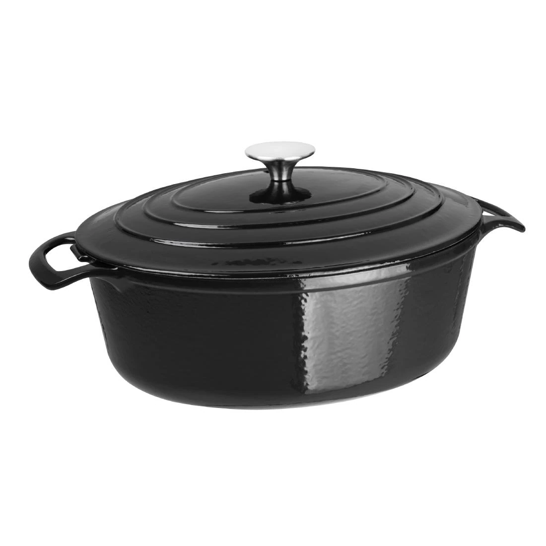 Vogue GH306 Oval Casserole Black - 5Ltr 110h x 243w x 295mm d