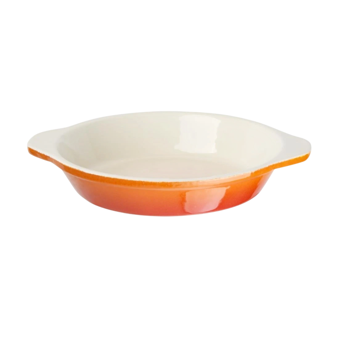 Vogue Gratin Dish 30mm 150mm 400mL Orange Non-stick Cast Iron GH316