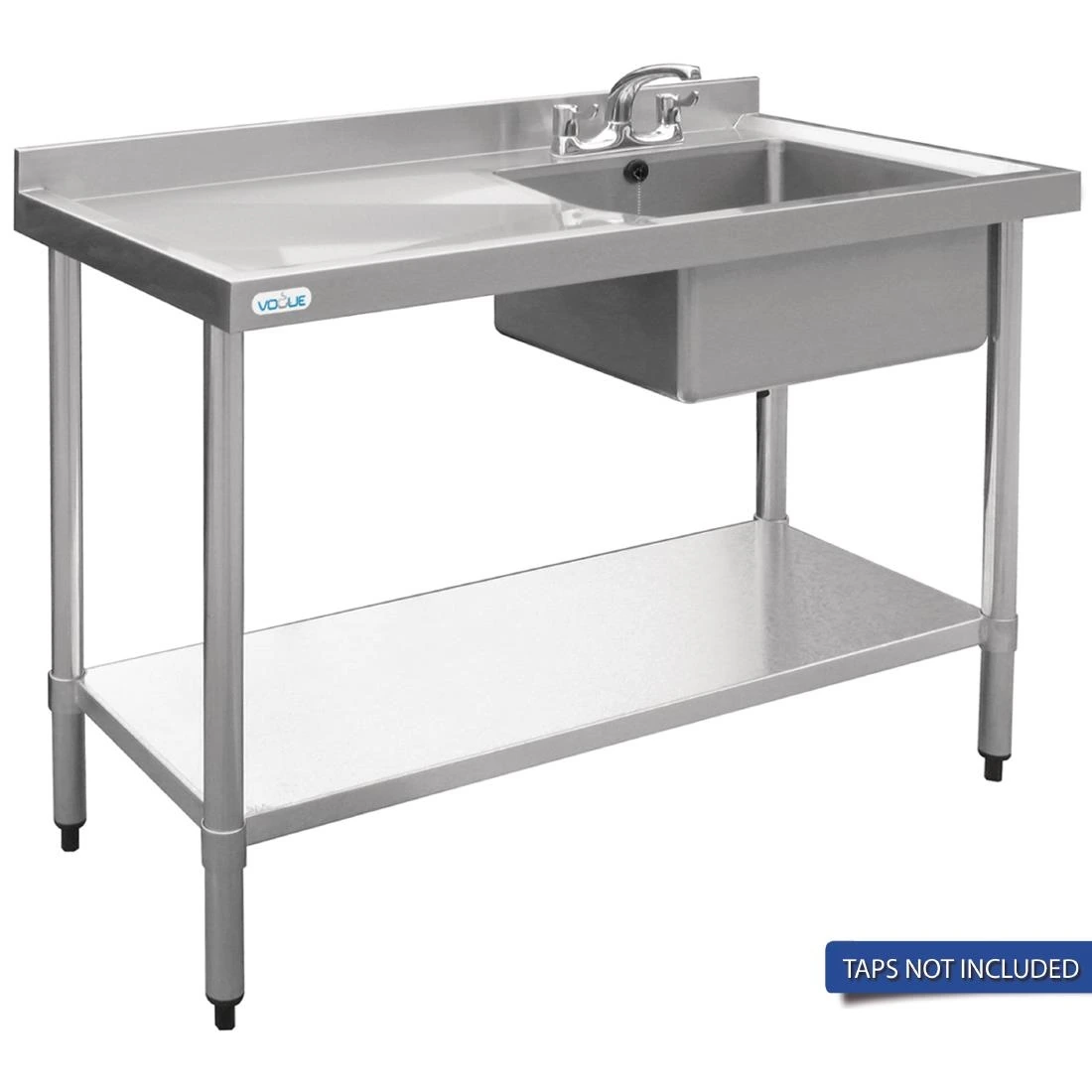 Vogue HC902 Single Bowl Sink L/H Drainer - 1200mm (90mm Drain)