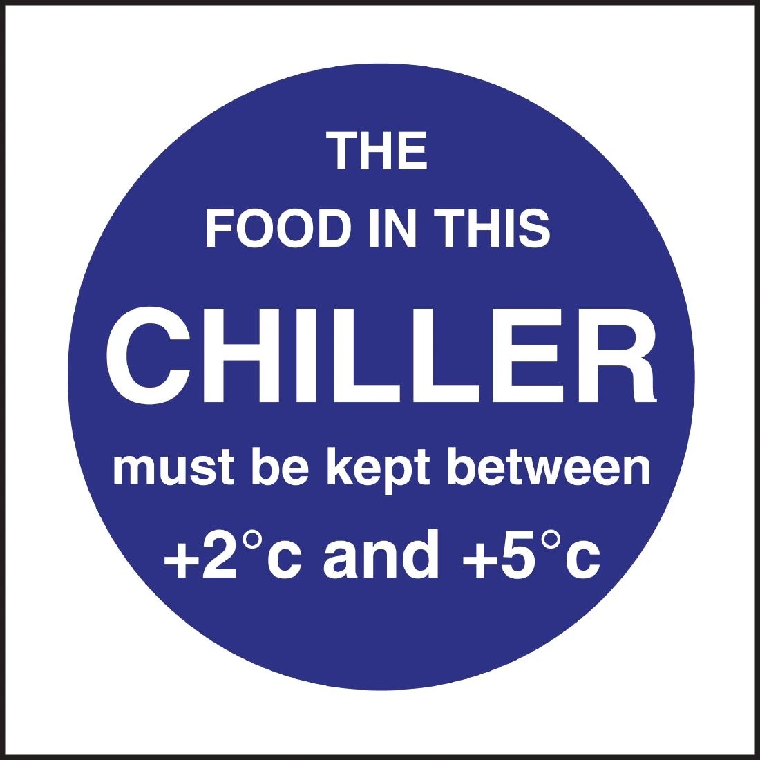 Vogue L838 Chiller Display Temp Sign - 100x100mm 4x4" (Self-Adhesive)