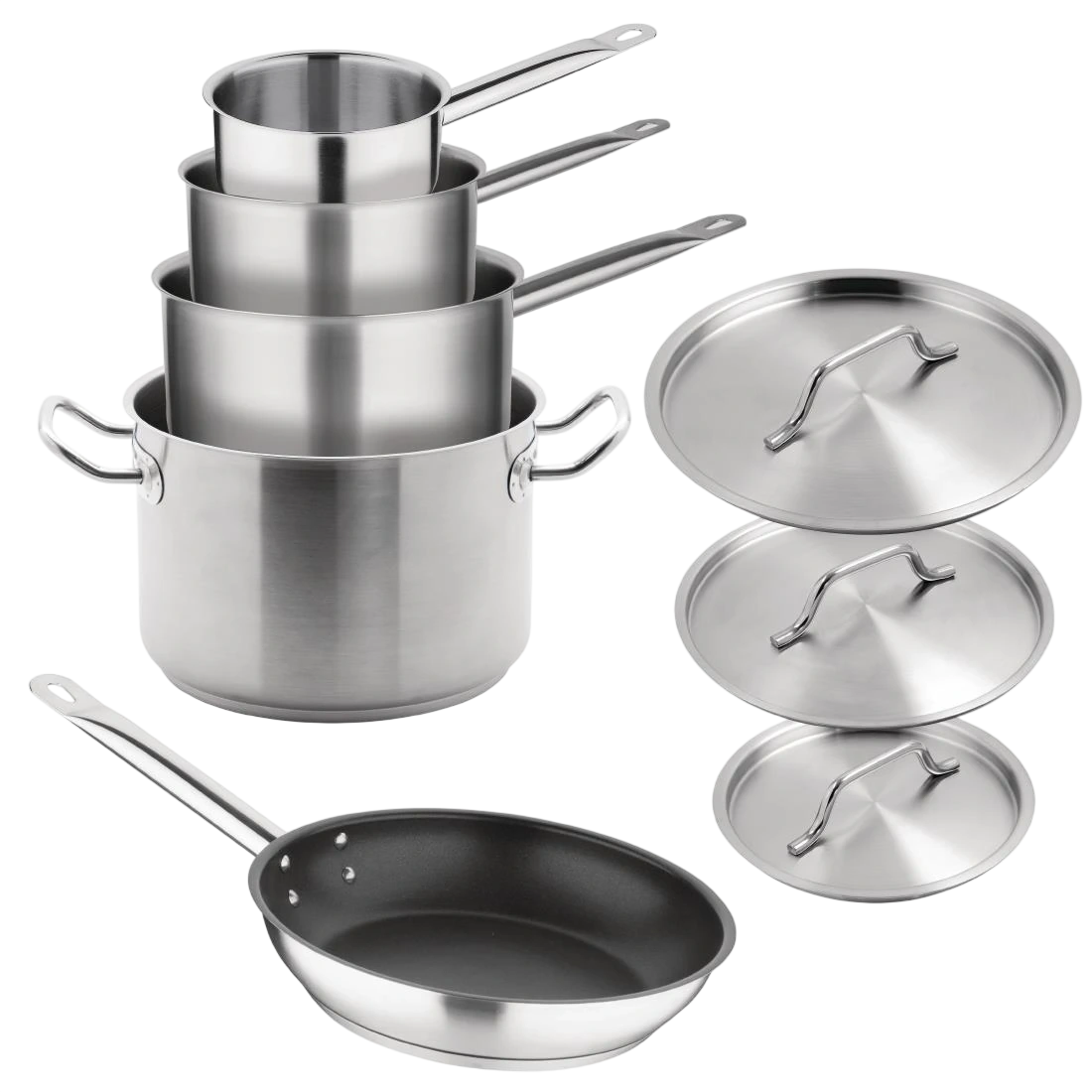Vogue SA693 St/St Saucepan Stewpan & Frypan Set