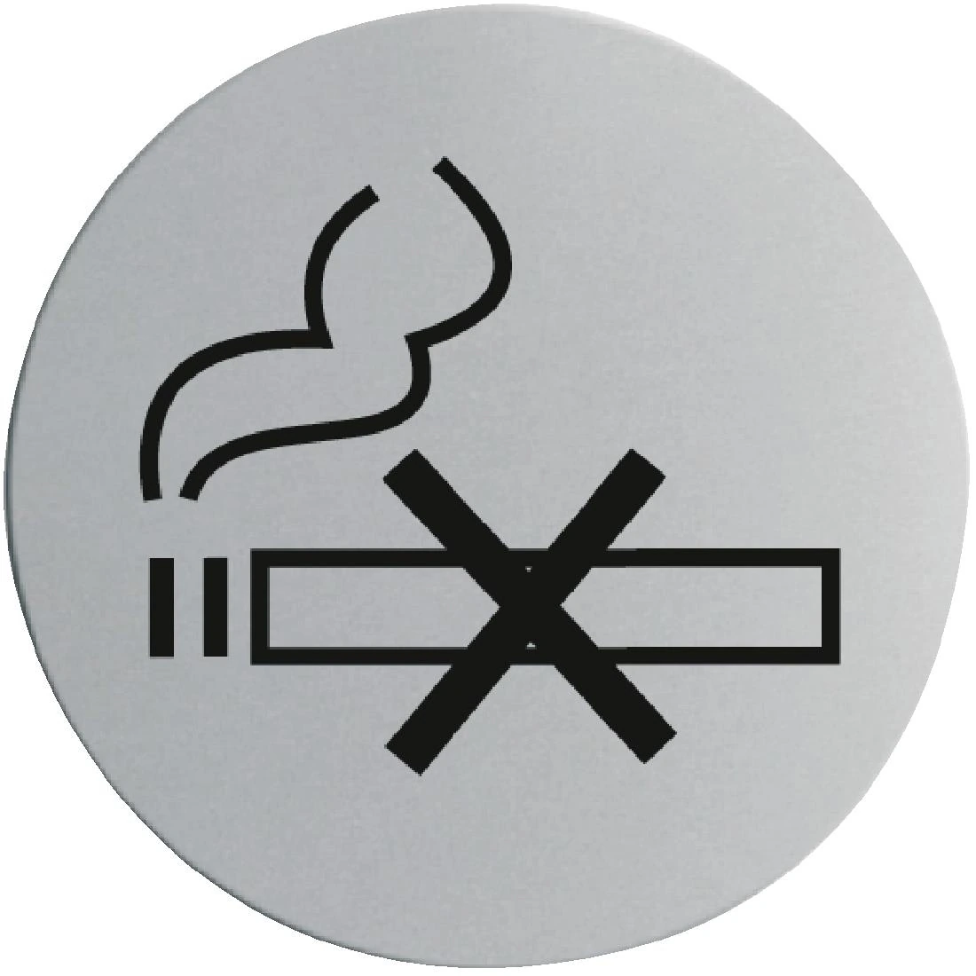 Vogue U052 No Smoking Door Sign St/St (Self Adhesive)