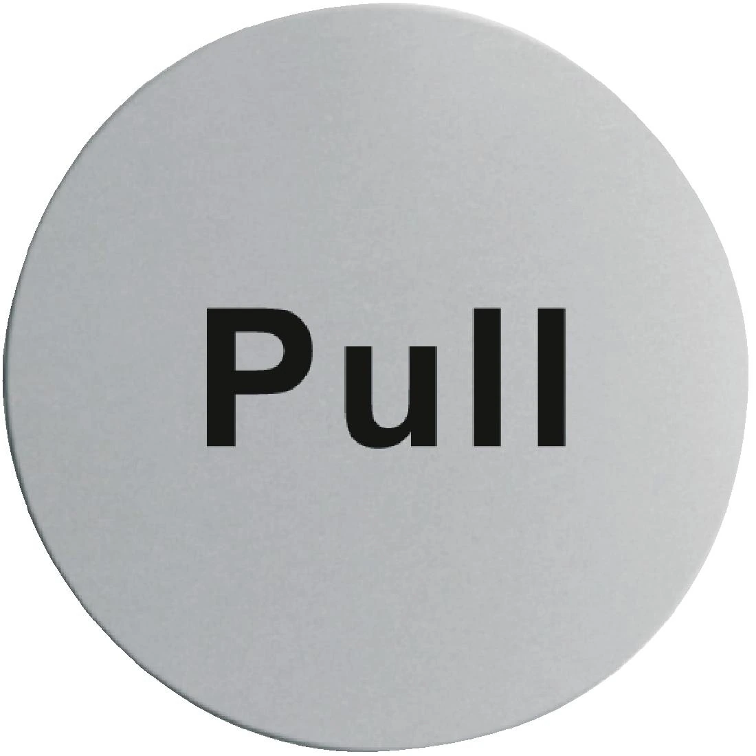 Vogue U064 Pull Door Sign St/St (Self-Adhesive)