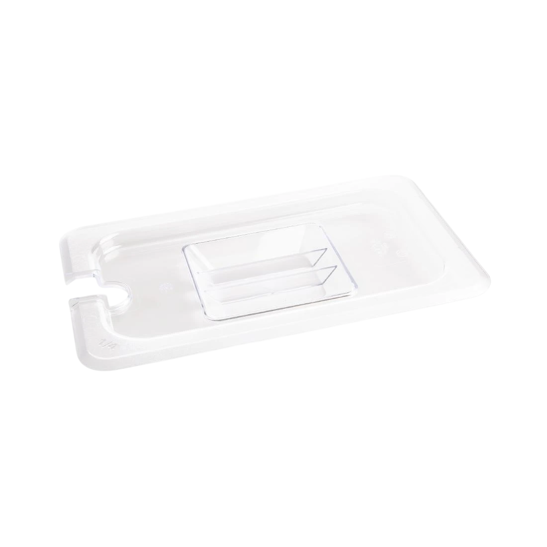 Vogue U253 Clear Polycarbonate Notched Lid - GN 1/4