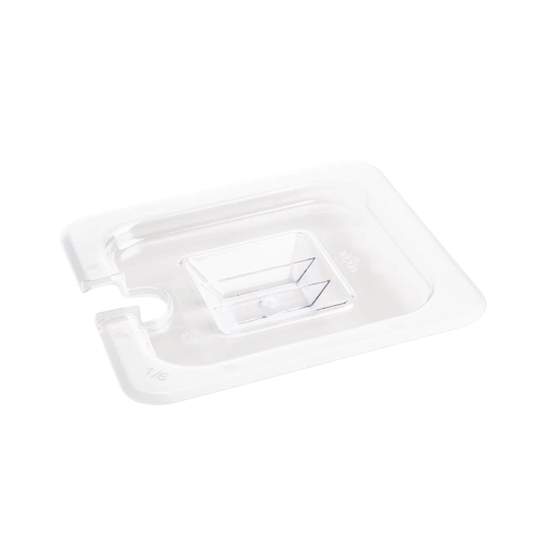 Vogue U254 Clear Polycarbonate Notched Lid - GN 1/6