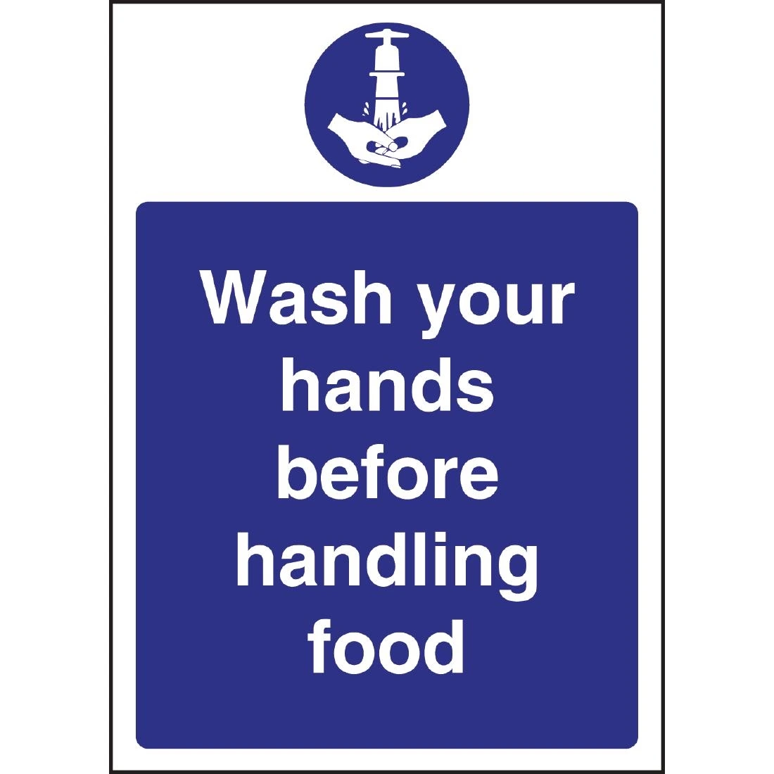 Vogue W110 Wash Hands Sign - 300x200mm 11 3/4x7 3/4" (Self-Adhesive)