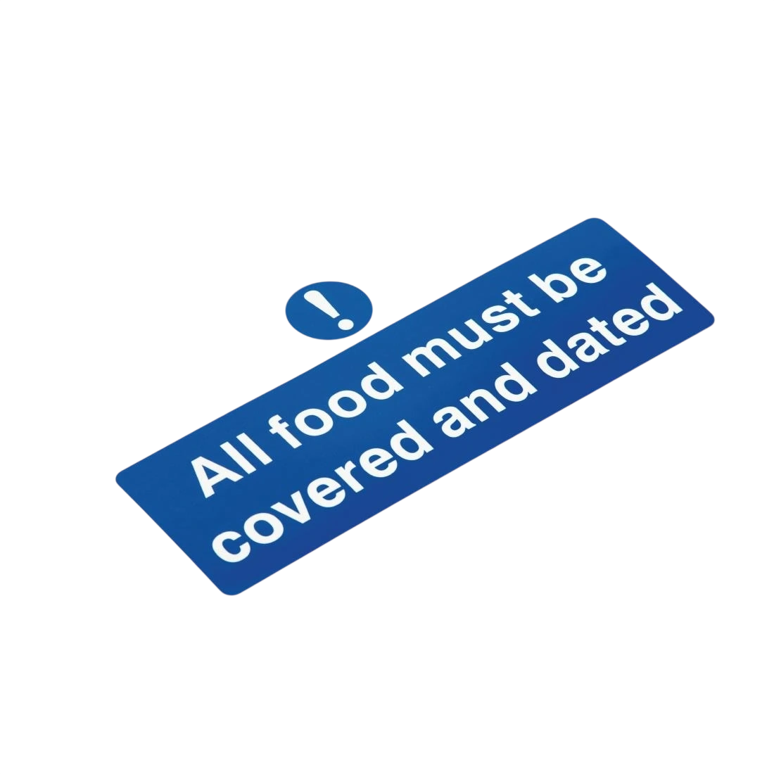 Vogue W193 All Food Covered & Dated Sign - 200x100mm 8x4" (Self-Adhesive)