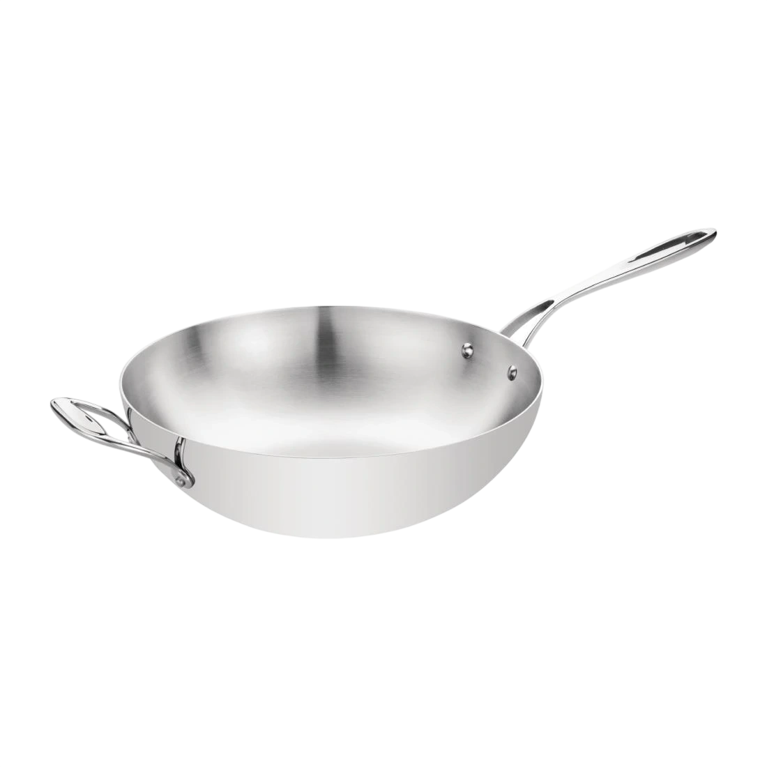 Vogue Y261 Tri-wall Wok Flat Bottom St/St - 300mm 12"