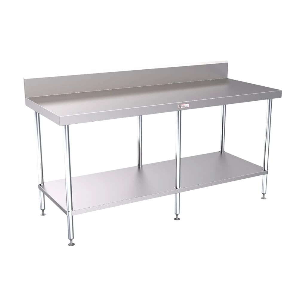 Simply Stainless SS02.7.1800 Splashback Bench – 1800×700mm, Undershelf