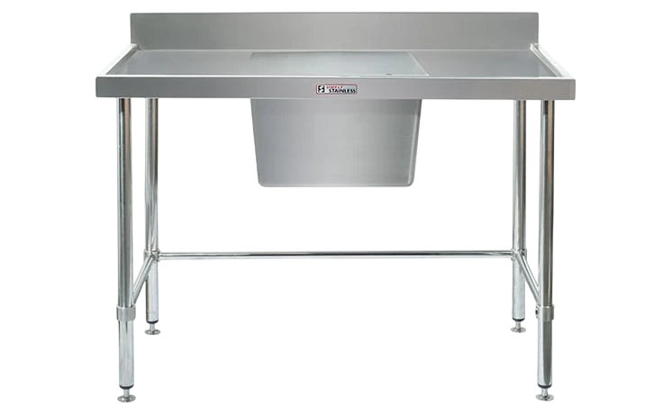 Simply Stainless SS05.1200C LB Sink Bench – 1200×600mm, Centre Bowl, Leg Brace