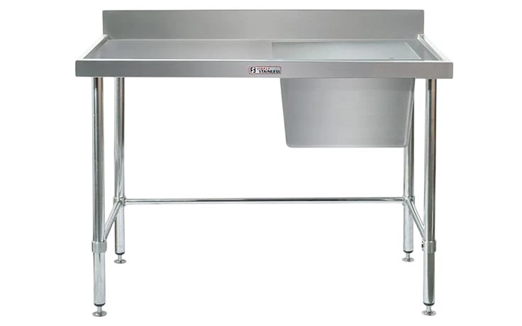 Simply Stainless SS05.7.1500R LB Sink Bench – 1500×700mm, Right Bowl, Leg Brace