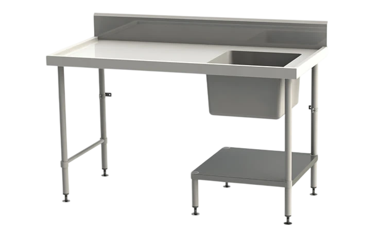 Simply Stainless SS05.7.1500L.DWB Sink Bench – 1500×700×1050mm, Left Bowl
