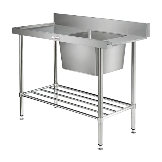 Simply Stainless SS08.7.0900L Inlet Bench – 900×700mm, Left Bowl