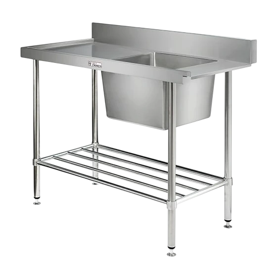 Simply Stainless SS08.7.1650L Inlet Bench – 1650×700mm, Left Bowl