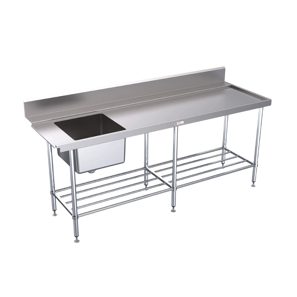 Simply Stainless SS08.7.1800R Inlet Bench – 1800×700mm, Right Bowl