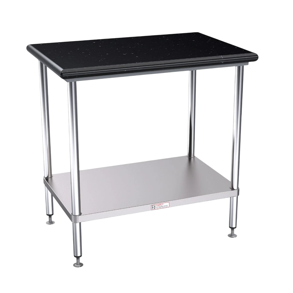 Simply Stainless SS23.1200b Granite Top Bench – 1200×600mm, Black Gold