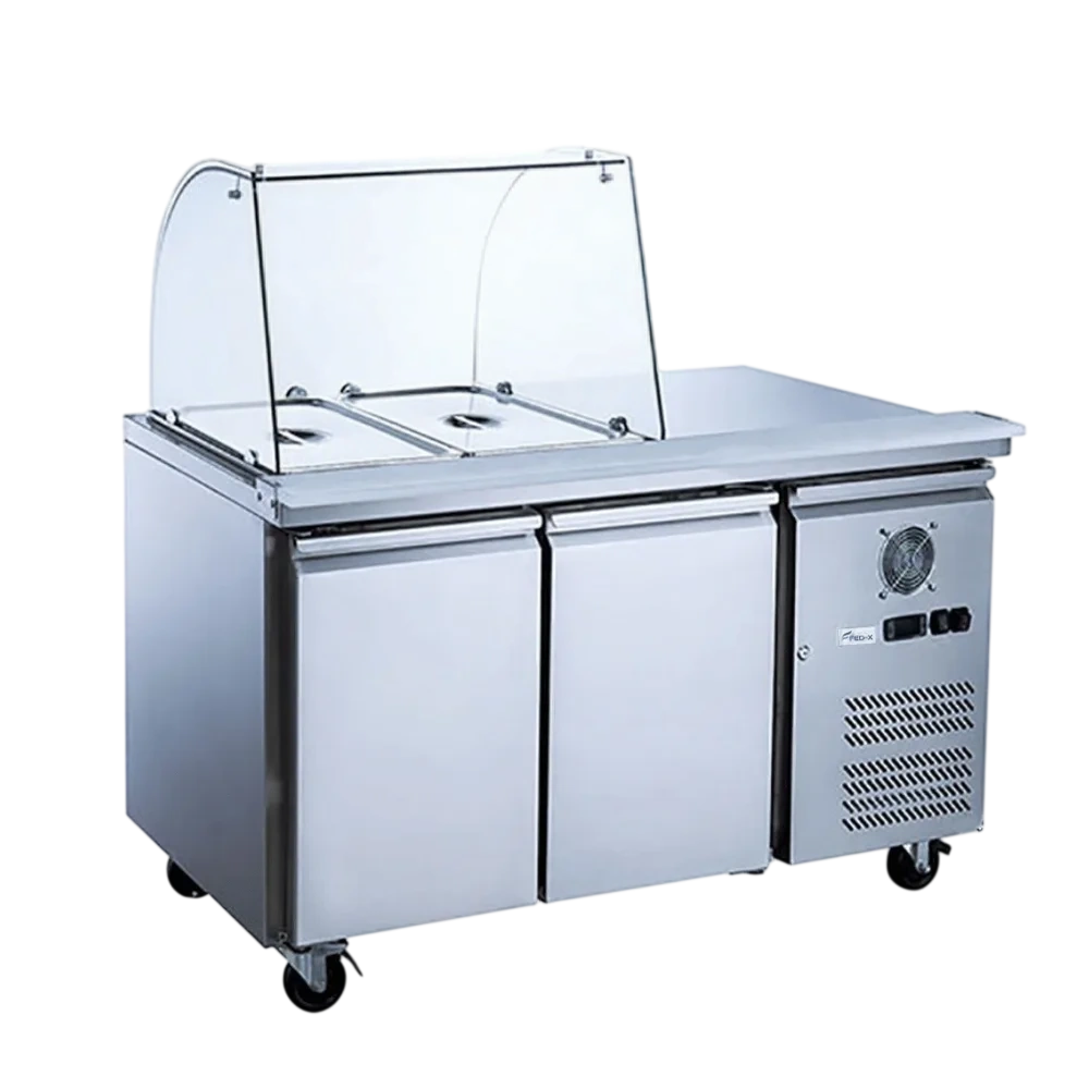 Thermaster XTHP2100SALGC-NSW1992 Prep Fridge with Curve Glass Top