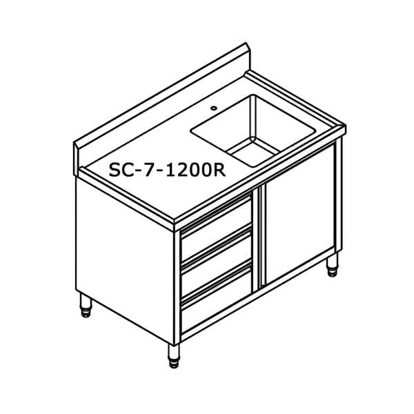 Modular Systems SC-7-1200R-H-SA8-Feb System CABINET WITH RIGHT SINK