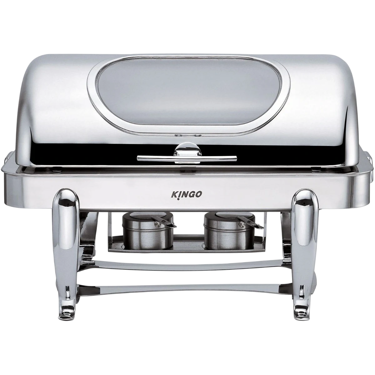 Kingo KGS2402-2-VIC695 Ex-Showroom: Kingo Oblong Chafing Dish with Chrome Legs / Double - KGS2402-2-VIC695