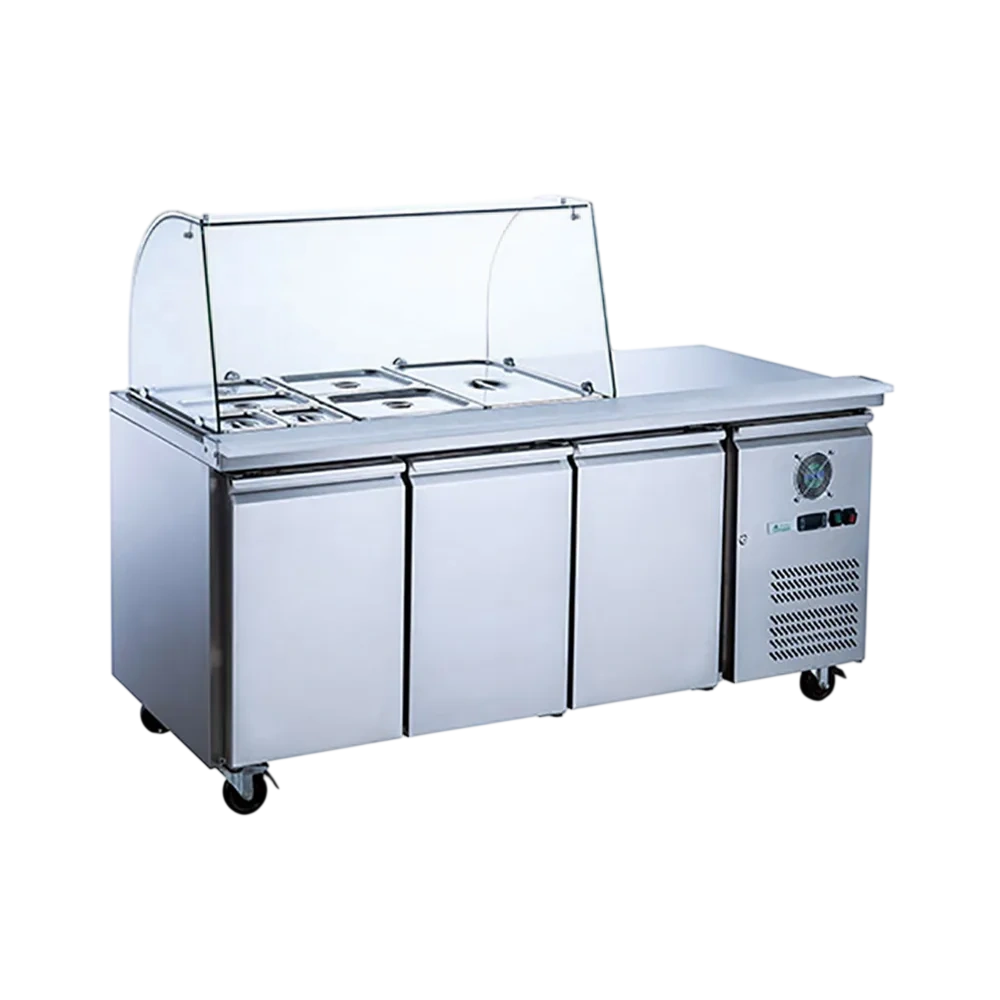 FED-X XTHP3100SALGC-NSW2161 Salad Prep Fridge with Curve Glass Top
