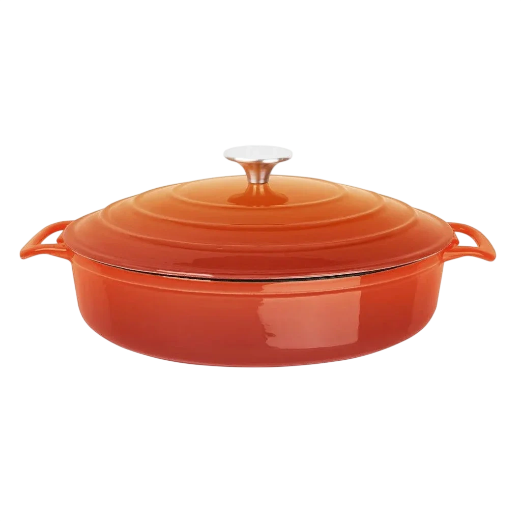 Vogue FS478 Round Cast Iron Sauté Pan 280mm Orange – 3.5L commercial kitchen equipment