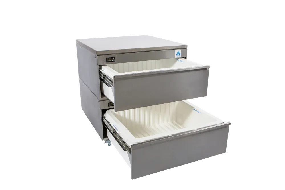 Adande VCR2.CW Dual Temperature Drawer Fridge-Freezer – Standard Castor (adjustable) / Solid Work Top