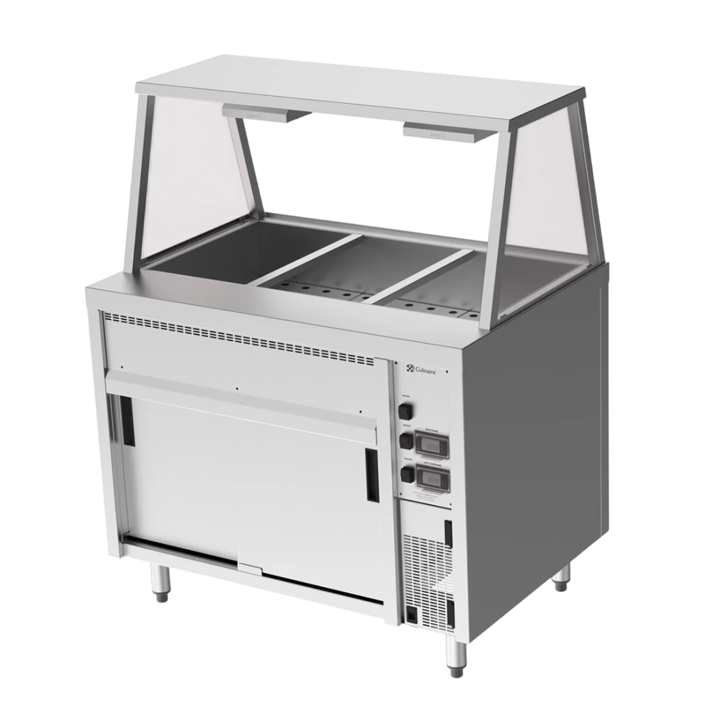 Culinaire CH.BMH.I.GA.3 Hot Food Bain Marie – 3 Bay, Island with A-Frame Gantry