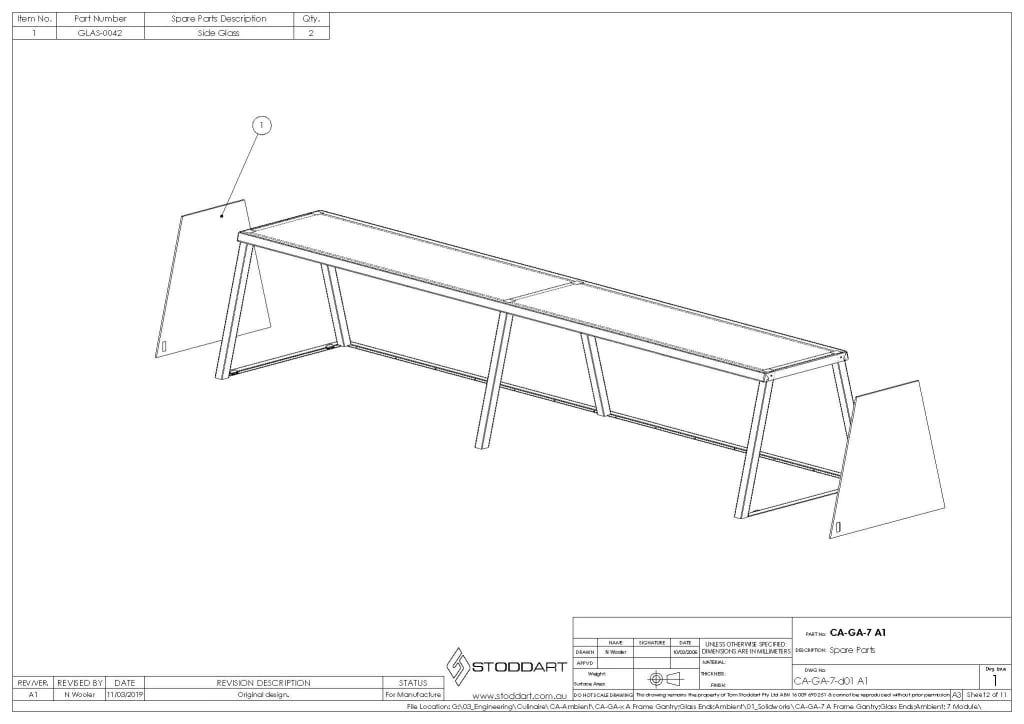 Culinaire CA.GA.7 Heated Gantry – Ambient A-Frame Gantry
