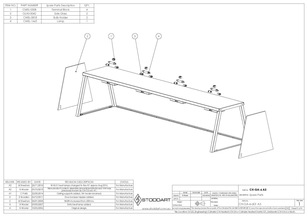 Culinaire CH.GA.6 Heated A-Frame Gantry
