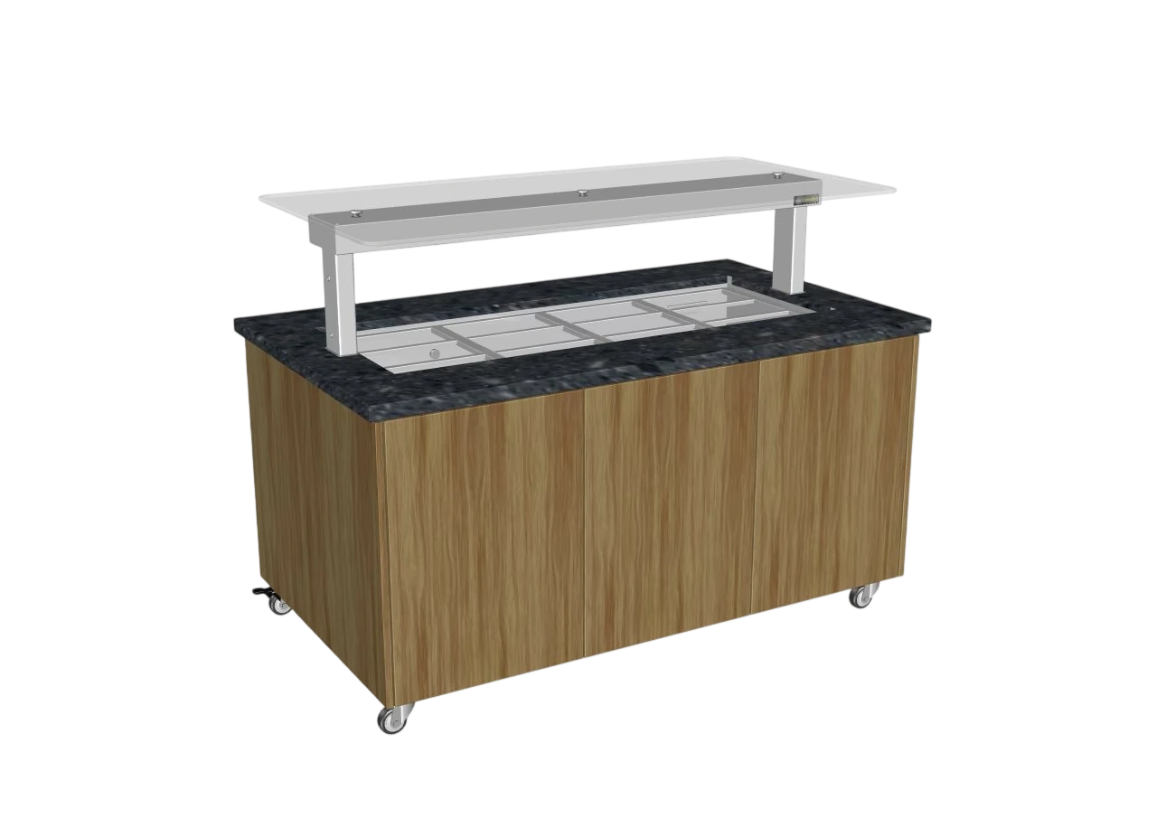 Culinaire CH.IBGJ.BMC.U.GSF.4 Hot Food Bain Marie – 4 Bay, Stone Top & Joinery Panels