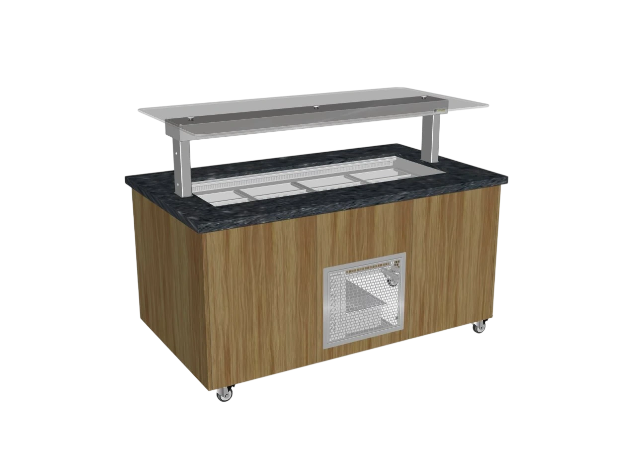 Culinaire CR.IBGJ.CWCF.U.GSF.4 Hot Food Bain Marie – 4 Bay, Stone Top & Joinery Panels