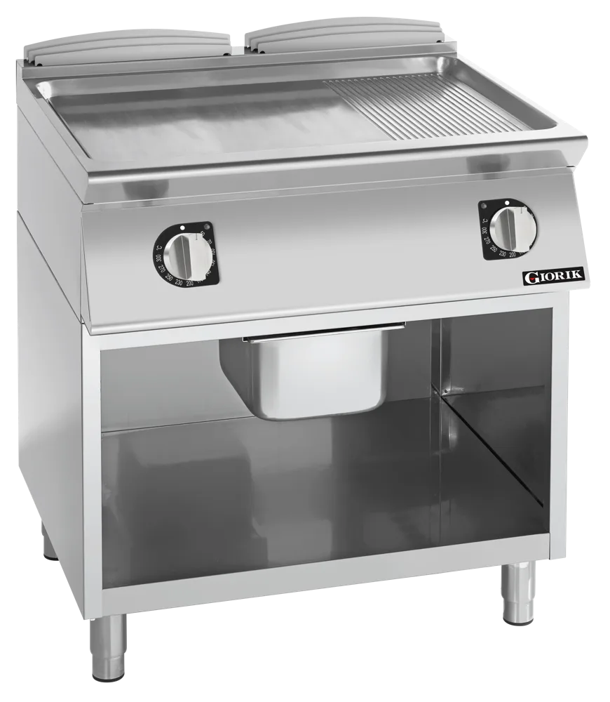Giorik FME941GCRXT Cooktop On Stand – 800mm - Smooth/Ribbed Satin Chrome Plate